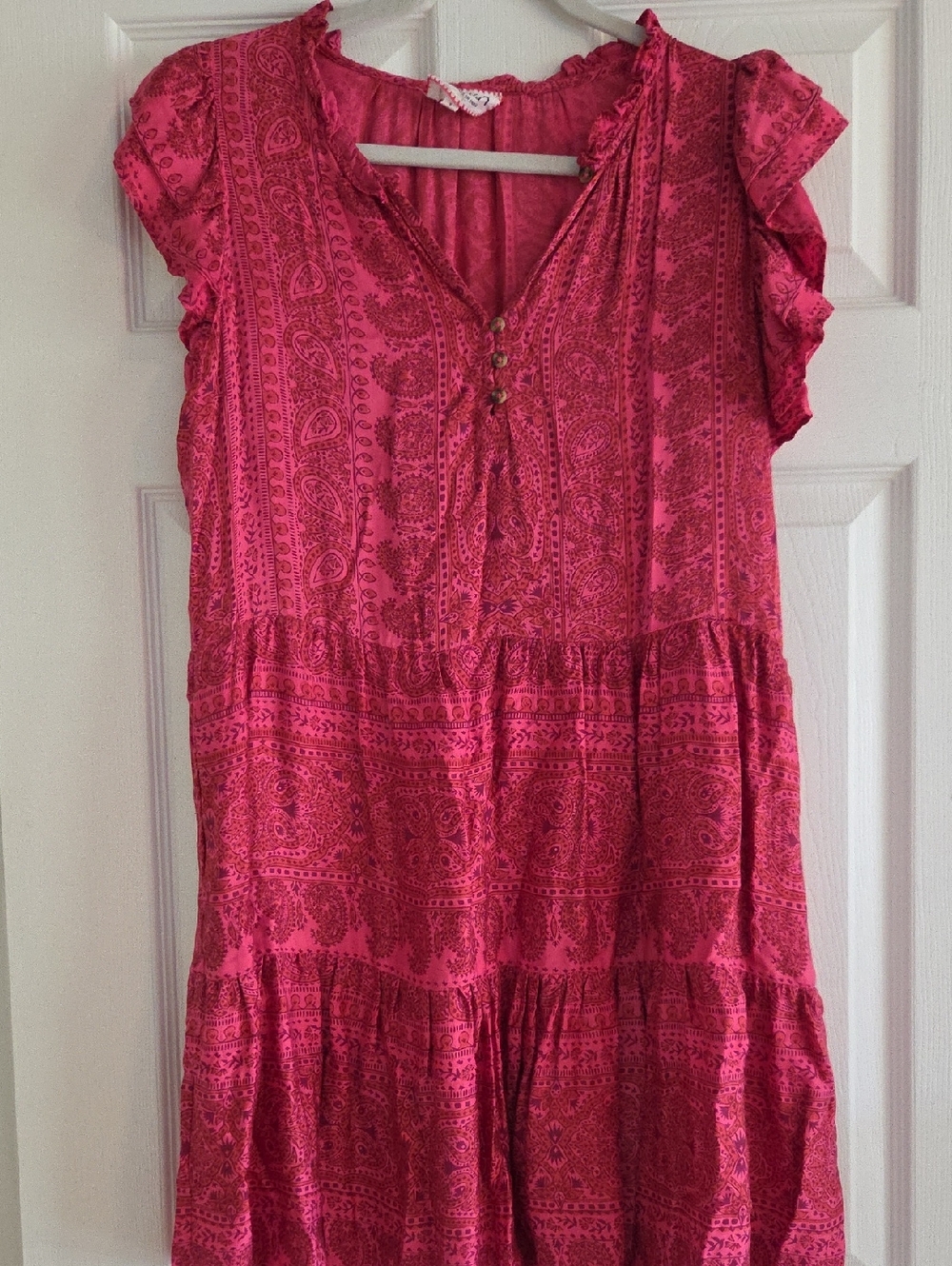 Women's Pink Paisley Mini Dress - Lightweight Summer Style